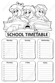 Black And White School Timetable Theme