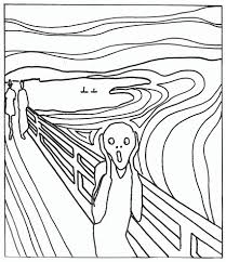 Dibujo De Cuadro Famoso Para Colorear 1 Gif 426 493 Scream Art Line Art Drawings Picasso Coloring