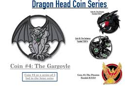 Dragon Head Challenge Coin Series Coin 4 The Gargoyle Dragon Head Dragon Gargoyles