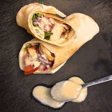 Chicken Shawarma Pita With Tahini Garlic Sauce The Lemon Bowl Recipe Food Recipes Garlic Sauce Recipe