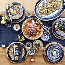 Sicily Mixed Salad Plates Set Of 4 Williams Sonoma Dinner Plates Pasta Serving Bowl Dinnerware