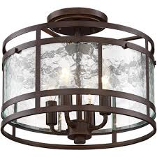 Featuring rustic light fixtures and cabin lighting from black forest decor, including pendants, steel partners lighting and shadow mountain products lighting. Franklin Iron Works Rustic Industrial Ceiling Light Semi Flush Mount Fixture Oiled Bronze 13 1 4 Wide Water Glass Drum Bedroom Target