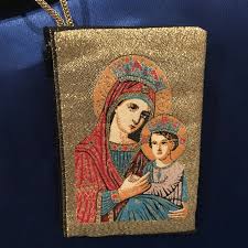 Virgin Mary Jesus Madonna Our Lady Child Catholic Icon Gold Rosary Pouch |  eBay