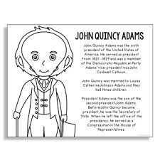 On october 30, 1735, john adams was born in braintree, massachusetts. President John Quincy Adams Coloring Page For Crafts And Interactive Notebooks