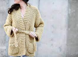 Mighty stitch super bulky (31). Sweater Coat Cardigan Crochet Pattern More Mama In A Stitch