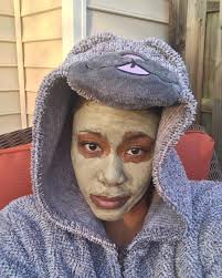 Living my best life in this makeup, hair, filter free, deep pore cleansing  mask-wearin', puppy onesie-rockin' selfie!🤳🏾😂 “Social media provides  highlight reels; showing only the best moments of a person's life while
