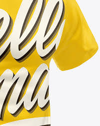 Download Men S T Shirt Mockup In Apparel Mockups On Yellow Images Object Mockups
