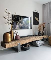 Meubles Tv Super Cool De Traverses De Chemin De Fer En 2020 Deco Maison Interieur Deco Maison Idee Deco Maison