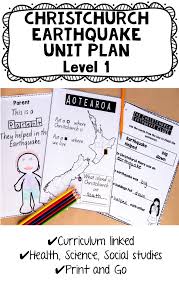 Christchurch New Zealand 2011 Earthquake Unit For 5 7 Year Olds Designed By A Teacher Lesson Plans Activities Pr Teaching Teaching Resources Teacher Notes