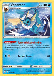 Vaporeon Vivid Voltage Pokemon Review Pojo Com