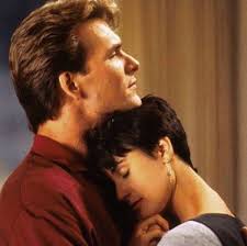 GHOST----Sam Wheat (Patrick Swayze) is a banker, Molly Jensen (Demi Moore)  is an artist, and the two are madly in love. However, when Sam is murdered  by friend and corrupt business partner