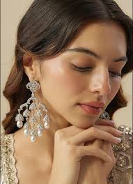 Diamond Earrings/Chandelier Earrings/Indian Jewelry/Indian Earrings/CZ  Earrings/American Diamond/Cocktail Earrings/Wedding Jewelry/Punjabi