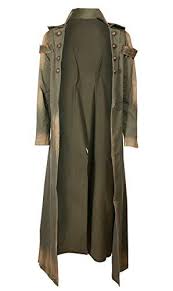 Veste Longue Ouverte Vert Olive Effet Vieilli Western Steampunk Postapo M Veste Longue Veste Veste Longue Homme