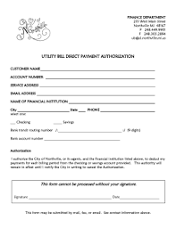 Letter of authorization to use utility bill to open. Fillable Online Cityofnorthville Utility Bill Direct Payment Authorization Form City Of Northville Fax Email Print Pdffiller