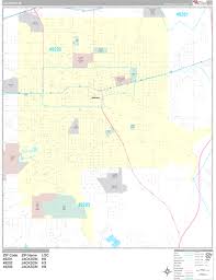 Jackson, MI Postal Code Map Premium Style