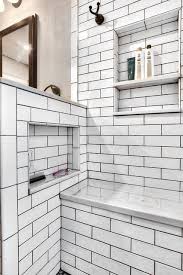 After reading many posts about keeping shower glass clean we opted out for glass altogether. White Subway Tile Shower Niche Master Bathroom Farmhouse Bathroom New York By Kraftmaster Renovations Houzz