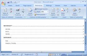 Apa table of contents template. Ms Word 2007 Create A Table Of Contents