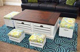 2018 popular brown leather ottoman coffee tables with storages wood storage coffee table ottoman pdf plans Crate Storage Coffee Table And Stools Cute Diy Projects
