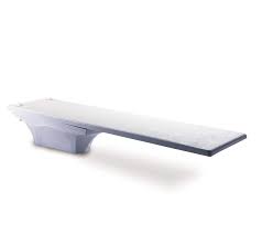 Low angle shot of boy with sleeves floats on diving board preparing for dive in the pool. 8 Ft Techni Beam Diving Board Only W Pool Supplies Canada