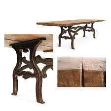 Large wrought iron dining table by desifn influenced by diego giacometti. Wooden Table And Cast Iron Legs 1920s For Sale At Pamono
