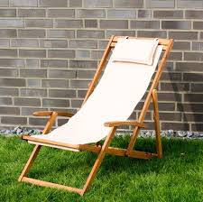 Liegestuhl Relaxliege Garten Sonnenliege Strandliege Holz Stoff 4 Versch Farben Strandliege Liegestuhl Strandliege Holz