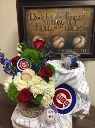 Maybe you would like to learn more about one of these? Chicago Cubs Themed Floral Arrangement Go Cubs Go Chicagocubs Baseballflowers Gocubsgo Baseba Baseball Flowers Arrangement Baseball Flowers Flower Bouqet