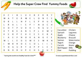 The kid versions are 15x15 puzzles with words in only right and down directions. Food Group Fun Word Search Superkids Nutrition