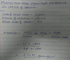 To make one mole naoh solution, dissolve 40 grams naoh in 500ml of h2o. What Is The Molarity Of A 15 M V Naoh Solution Quora