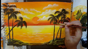 Sunsets are a huge draw for landscape photographers due to the unique light at the end of the day. Sunset In The Ocean Acrylic Painting Youtube Landscape Paintings Scenery Paintings Landscape Paintings Acrylic