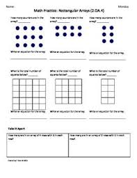 2 Oa 4 Rectangular Array 2nd Grade Common Core Math Worksheets 4th 9 Weeks Math Worksheets Common Core Math 2nd Grade Math