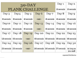30 Day Plank Challenge Schedule Free Download Printables
