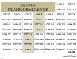 30 day plank challenge schedule free download printables