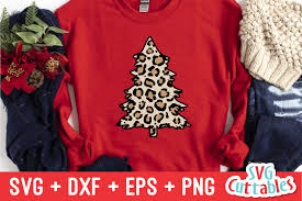 Download Christmas Svg Leopard Print Christmas Tree Shirt Design 1016990 Cut Files Design Bundles