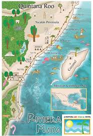 Map Of Riviera Maya Area Cozumel Mexico Map Mexico Map Cozumel Mexico