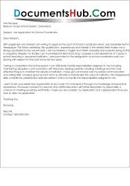 Cover Letter For School Coordinator