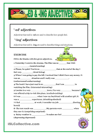 Ed Ing Adjectives Teaching Adjectives Adjectives Teaching English