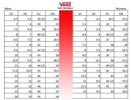 Timeless Vans Shoe Size Conversion Chart Boys Shoe Size