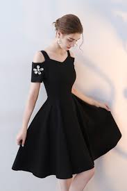 Cute Black Polyester Short Prom Dress For Teens Fashion Homecoming Dress Elegant Homecoming Dresses Prom Dresses For Teens Dresses For Teens