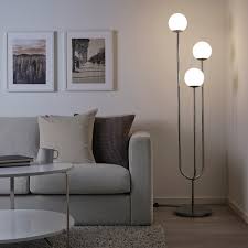 Simrishamn Floor Lamp With Led Bulb Chrome Plated Opal Glass Ikea