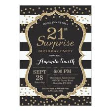 Black And Gold 21st Birthday Invitations Surprise 21st Birthday Invitation Gold Glitter Invitation Zazzle Com 60th Birthday Invitations 80th Birthday Invitations 70th Birthday Invitations