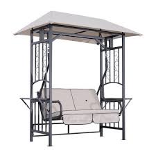 Aos Patio Fort Myers 2 Person Metal Swing Set With Canopy Shade Patio Swing Chair Patio Swing Outdoor Patio Swing