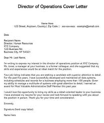 Pick the proper format to use on a manager cover letter. Director Of Operations Cover Letter Guide And Examples