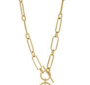 14KY Large Oval and Circle Chain with Front Toggle