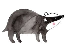 Postkarte Dachs Tierillustration Postkarten Aquarelltiere