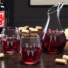 Lillian rose™ wine lover stemless wine glasses with wine stoppers (set of 5) 1 1 reviews. Oakmont Personalized Wine Decanter And Glasses Gift For Wine Lovers