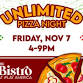 UNLIMITED PIZZA NIGHT 11/7 event image