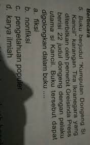 1) karya tulis ilmiah memuat gagasan ilmiah lewat pikiran dan alur pikiran. Mohon Sekalian Bantuannyabuku Cerita Si Kancil Kumpulan Dongeng Si Kancil Karangan Tira Brainly Co Id