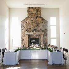 The Fireplace Area In The Rose Barn Can Be Used In So Many Different Ways Which Set Up Would You Do 1 U Headtable Fireplace Sweetheart Table Rustic Decor