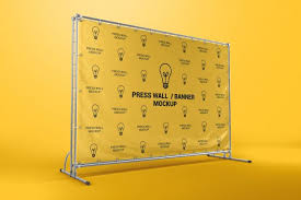 Maquete De Banner De Parede De Imprensa Wall Banner Mockup Mall Wall