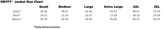 Sizing Charts Dryft Fishing Waders